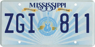MS license plate ZGI811