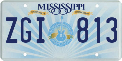 MS license plate ZGI813