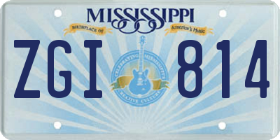 MS license plate ZGI814