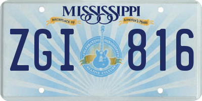 MS license plate ZGI816