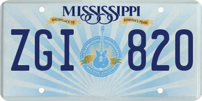 MS license plate ZGI820
