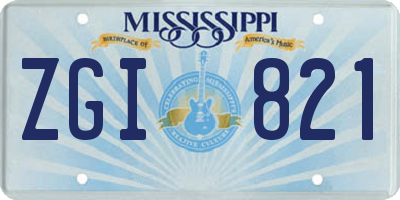 MS license plate ZGI821