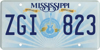 MS license plate ZGI823