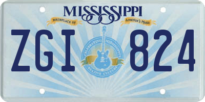 MS license plate ZGI824