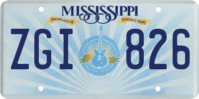 MS license plate ZGI826