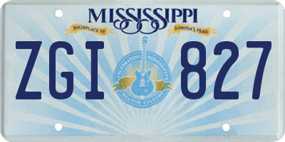 MS license plate ZGI827