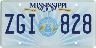 MS license plate ZGI828