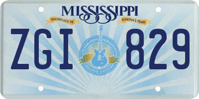 MS license plate ZGI829