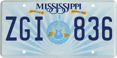 MS license plate ZGI836