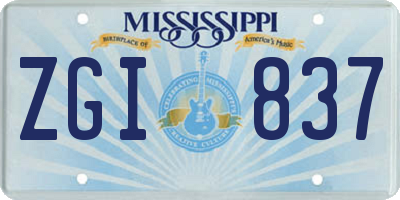 MS license plate ZGI837