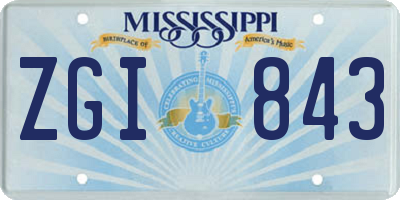 MS license plate ZGI843