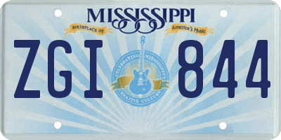 MS license plate ZGI844
