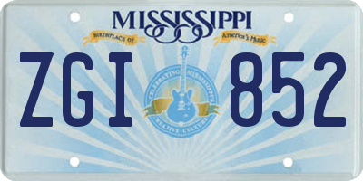 MS license plate ZGI852