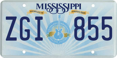 MS license plate ZGI855