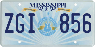 MS license plate ZGI856