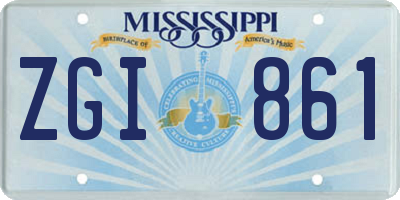 MS license plate ZGI861