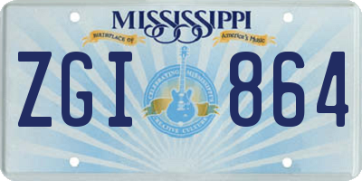 MS license plate ZGI864