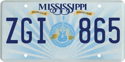 MS license plate ZGI865