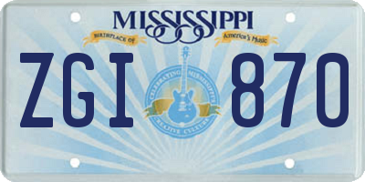 MS license plate ZGI870