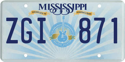 MS license plate ZGI871