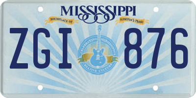 MS license plate ZGI876