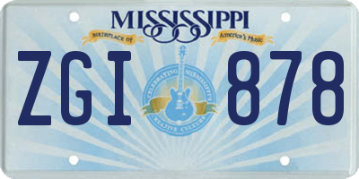 MS license plate ZGI878
