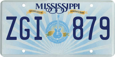 MS license plate ZGI879