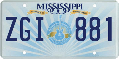 MS license plate ZGI881