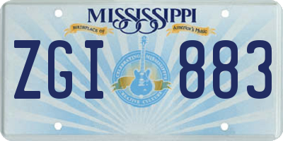 MS license plate ZGI883