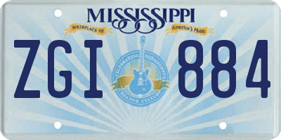 MS license plate ZGI884