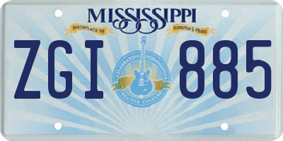 MS license plate ZGI885