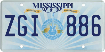 MS license plate ZGI886