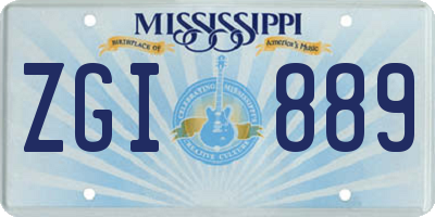MS license plate ZGI889