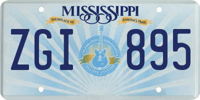 MS license plate ZGI895