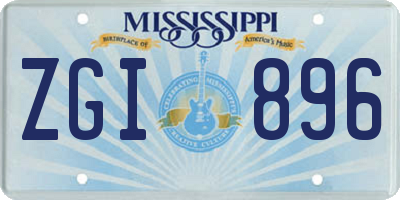 MS license plate ZGI896