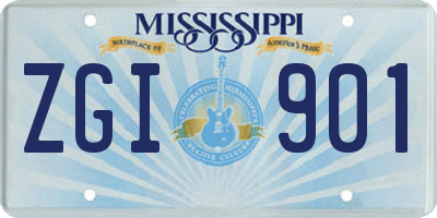 MS license plate ZGI901