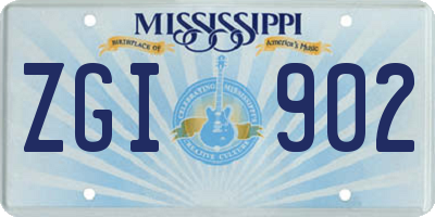 MS license plate ZGI902