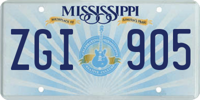 MS license plate ZGI905