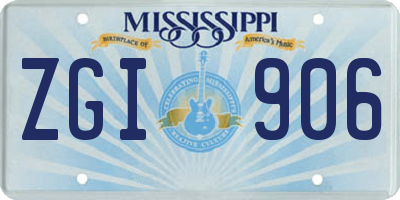 MS license plate ZGI906