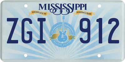 MS license plate ZGI912