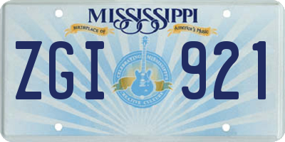 MS license plate ZGI921