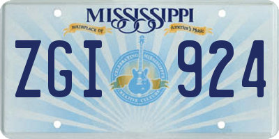 MS license plate ZGI924
