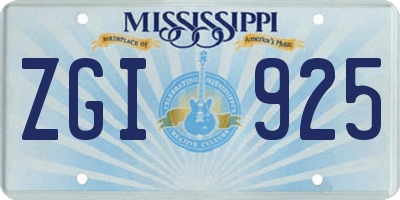 MS license plate ZGI925