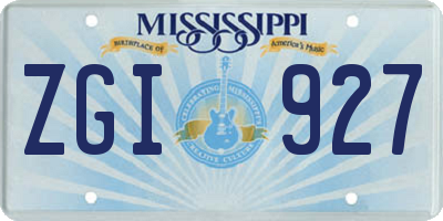 MS license plate ZGI927