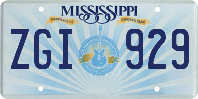 MS license plate ZGI929