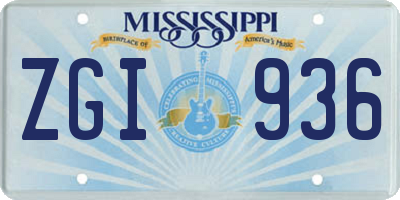 MS license plate ZGI936