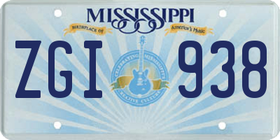 MS license plate ZGI938