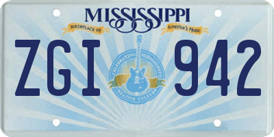 MS license plate ZGI942