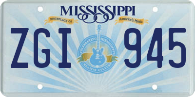MS license plate ZGI945