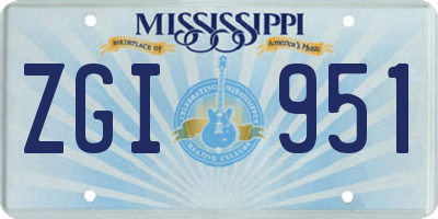 MS license plate ZGI951